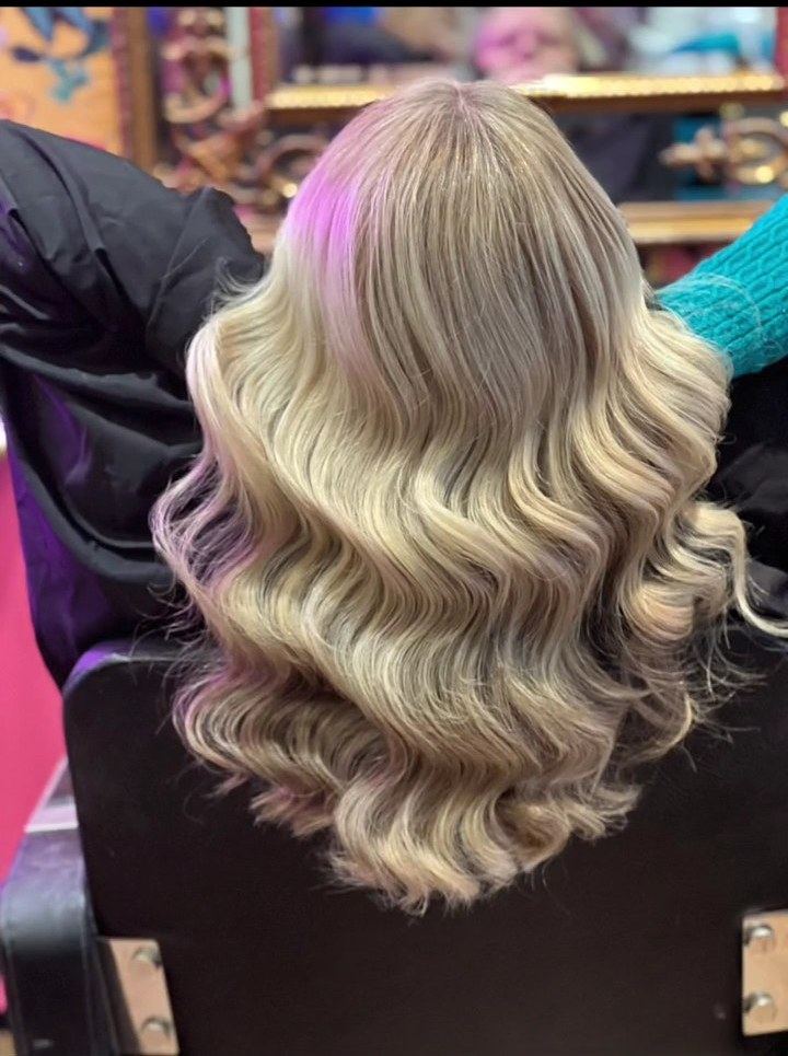 A blonde wave set at Anthony B Salon