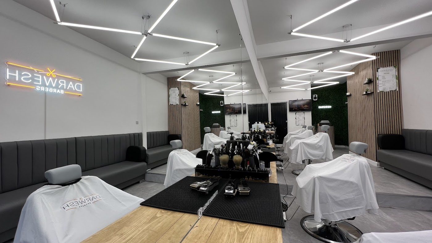 The main floor at Darwesh Barbers