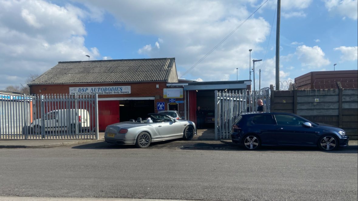 The yard at D S P Autos, Pendlebury Industrial Estate