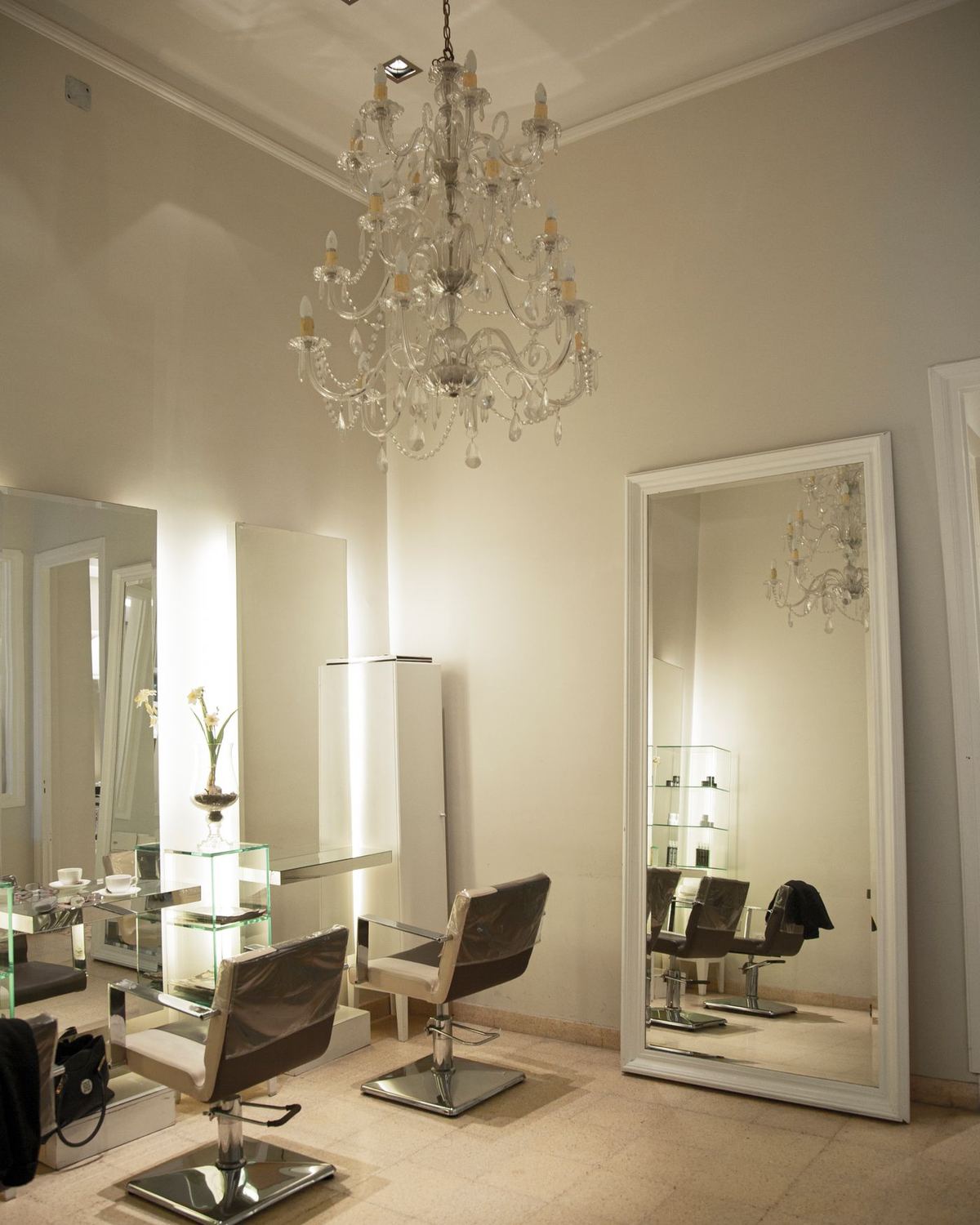 A bright salon interior